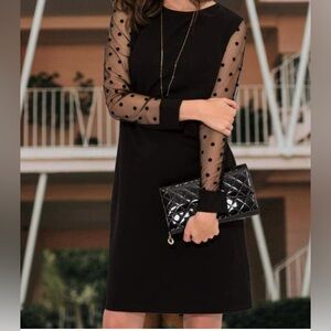 AMAZON Aphratti WOMENS Casual Dress mesh sleeves with round neck size small